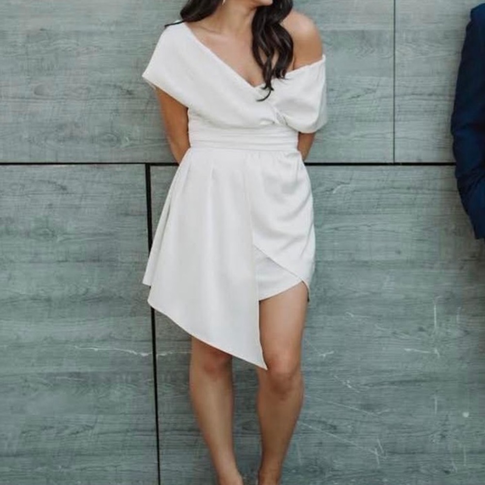 White silk dress